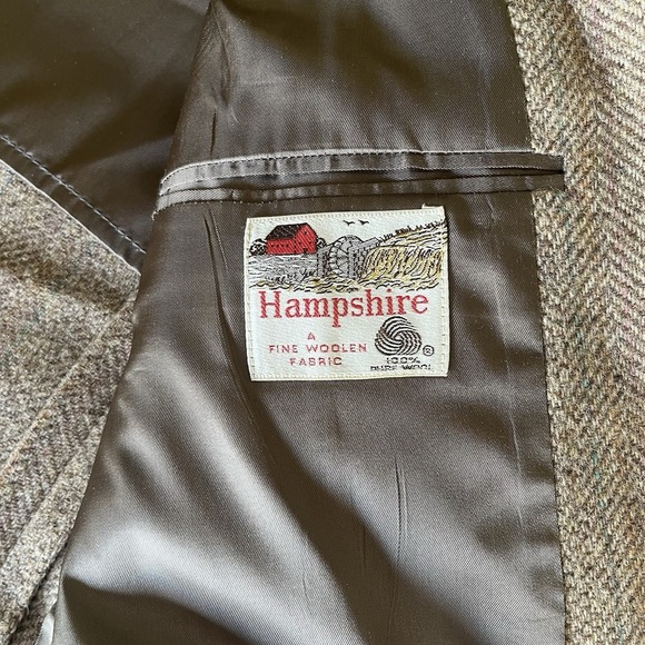 Vintage Stafford Tweed Blazer Jacket Sport Coat Mens 42R Wool Herringbone Brown - Picture 3 of 10